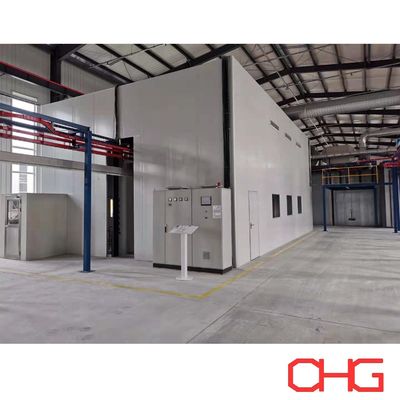 Pulverbeschichtungslinie für Aluminiumprofile Überkopffördersystem anpassbares Design geeignet für verschiedene Größen und Formen