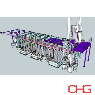 Ventilatorförmige Düse Vorbehandlung Sprühtunnel für Pulverbeschichtung Produktionslinie