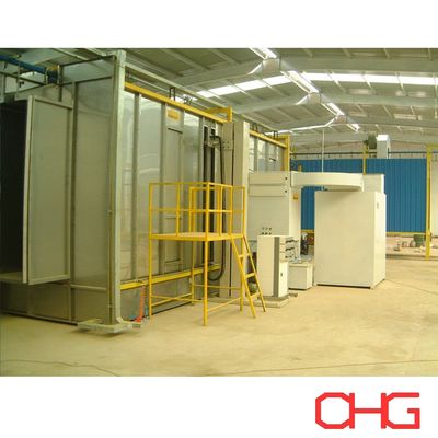 Edelstahl Automatische Sprühkabine Pulverbeschichtung Elektrostatische Farbkabine Anpassbar