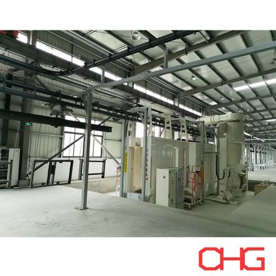 Qualität Langlebige Pulverbeschichtungslinie mit Polypropylen-Spray-Stall und elektrisch freiem Lufttransport für die Beschichtung von Metallteilen usine