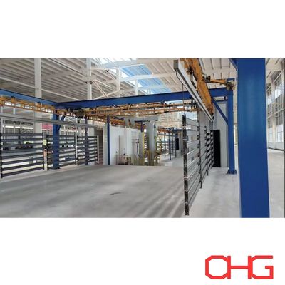 Guter Preis Maßgeschneiderte Pulverbeschichtungslinie für Regale mit Power Amp Free Overhead System Online