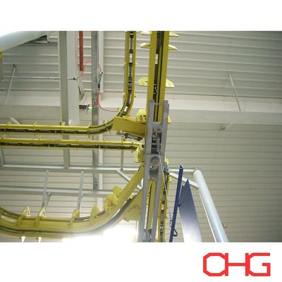 Overhead Power and Free Conveyor System with Integrated Lifting and Transfer Equipment for Complex Coating Line Layouts