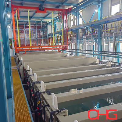 Qualität Kontinuierliche E-Beschichtungslinie mit Anodisierungstanks mit großem Fassungsvermögen und mehrstufigen Vorbehandlungsprozessen usine